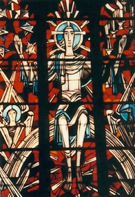 Mittleres Chorfenster von Claus Wallner: Thronender Christus